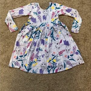 Hanna Andersson Girls' Disney Frozen 2 Purple Long Sleeve Dress Size 10
